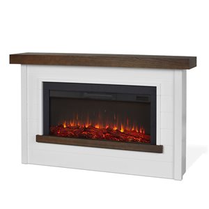 Real Flame Bernice 67-in Landscape Electric Fireplace in White