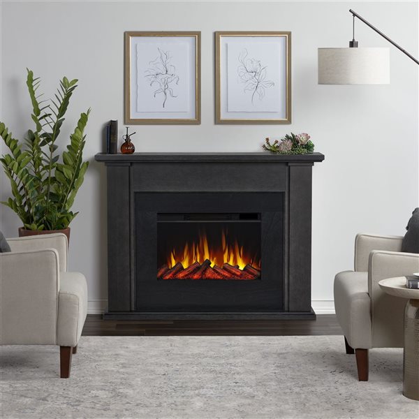 Real Flame Tejon 52-in Slim Electric Fireplace in Grey