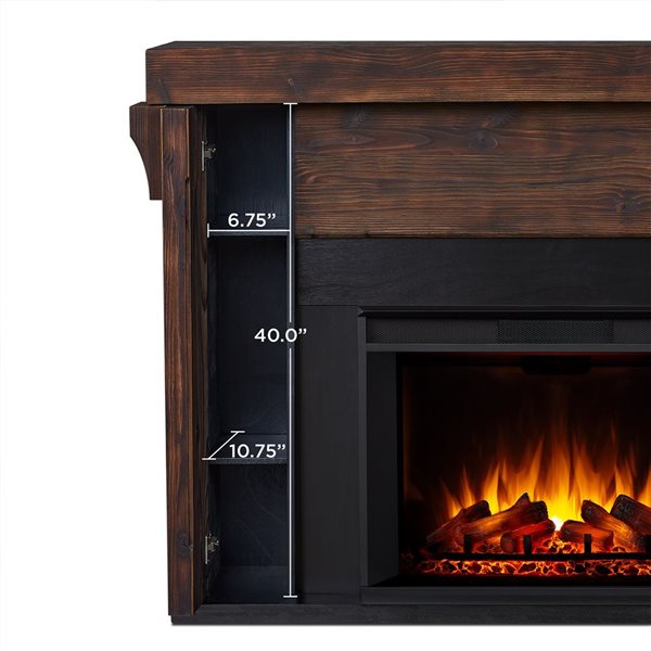 Real Flame Gunnison 64-in Grand Electric Fireplace in Chestnut Barnwood