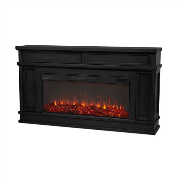 Real Flame Torrey 60-in Landscape Electric Fireplace TV Stand in Black