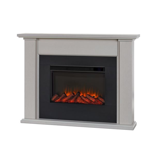 Real Flame Tejon 52-in Slim Electric Fireplace in Bone White