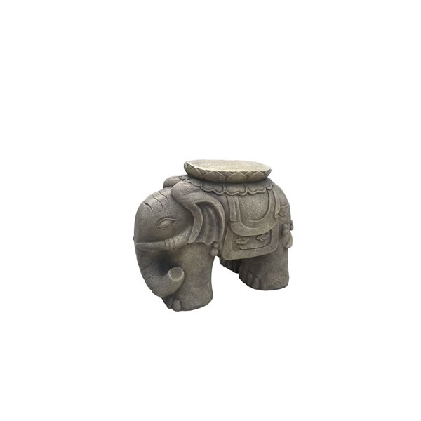 Socle pour plante en argile gris cendré Regal Hi-Line Ltd. éléphant pachyderme intérieur/extérieur, 16 po h.