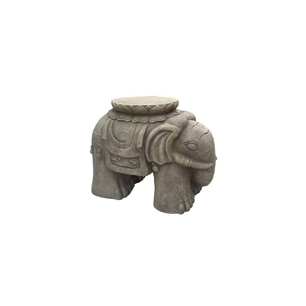 Socle pour plante en argile gris cendré Regal Hi-Line Ltd. éléphant pachyderme intérieur/extérieur, 16 po h.