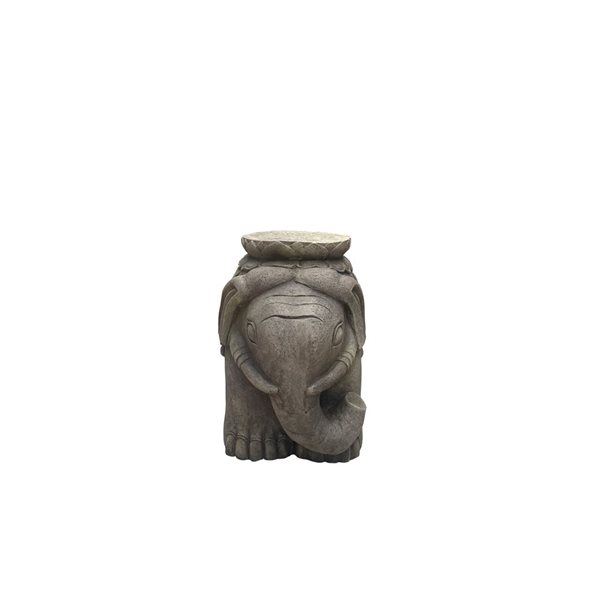 Socle pour plante en argile gris cendré Regal Hi-Line Ltd. éléphant pachyderme intérieur/extérieur, 16 po h.