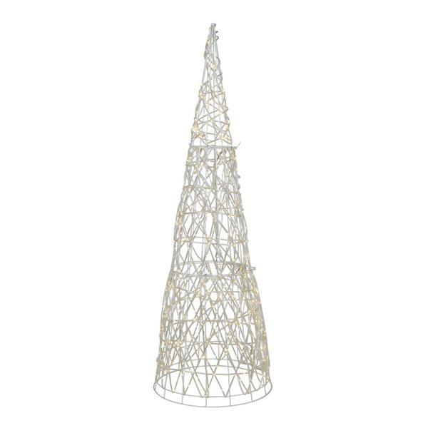 Arbre de Noël conique illuminé blanc intérieur/extérieur Hi-Line Gift Ltd. 3,9 pi h. à 480 DEL blanc chaud/froid