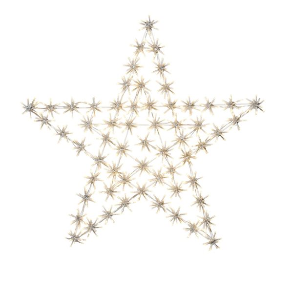 Hi-Line Gift Ltd. 2.75-ft H White Metal Frame Indoor/Outdoor Lighted Star w/ 732 Warm LED Lights