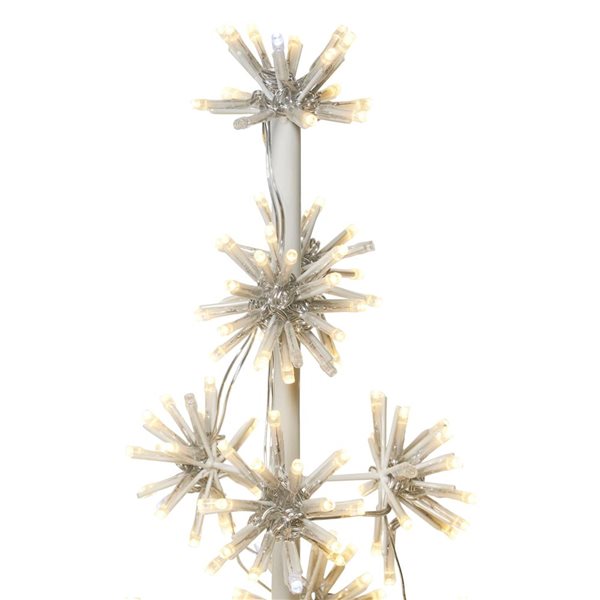 Arbre de Noël illuminé 3 pi h. Hi-Line Ltd. en grappe à cadre de métal blanc avec 448 DEL blanc chaud