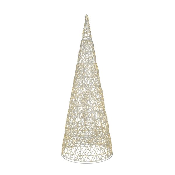 Arbre de Noël conique illuminé en métal blanc Hi-Line Gift Ltd. 5,9 pi h. à 1450 DEL blanc chaud