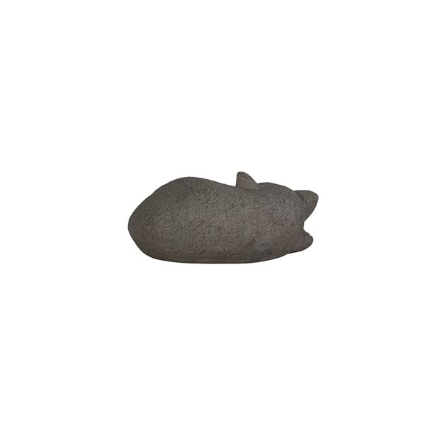 Hi-Line Gift Ltd 6-in H Antique Grey Clay Graceful Slumber Curled Sleeping Cat Memorial Statue