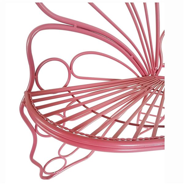Hi-Line Gift Ltd 45 L x 24 W x 42-in H Pink Metal Butterfly-Shaped Garden Chair