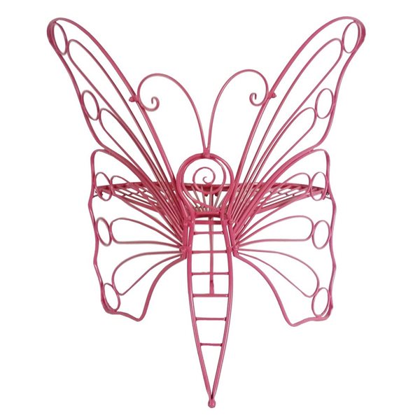 Hi-Line Gift Ltd 45 L x 24 W x 42-in H Pink Metal Butterfly-Shaped Garden Chair