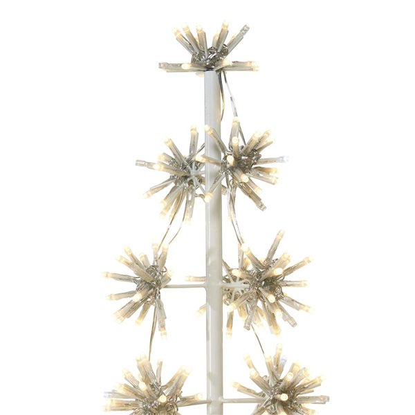 Arbre de Noël illuminé Hi-Line Gift Ltd. 53 pi h. en grappe à cadre de métal blanc avec 1120 lumières DEL blanc chaud