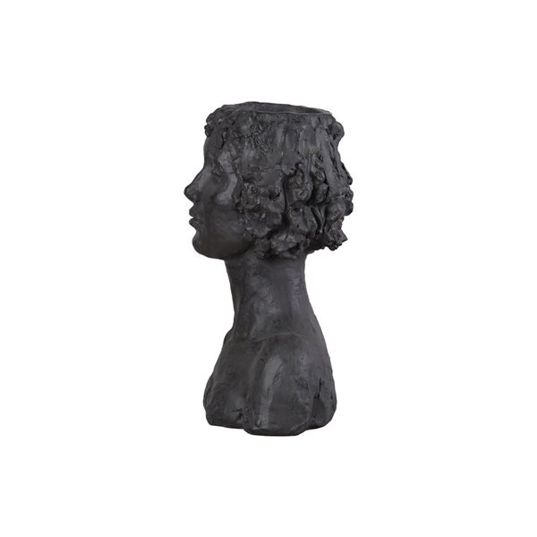 Hi-Line Gift Ltd 18-in H Antique Grey Clay Graceful Muse Classic Lady Head Plant Stand Statue