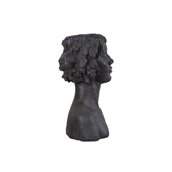 Hi-Line Gift Ltd 18-in H Antique Grey Clay Graceful Muse Classic Lady Head Plant Stand Statue