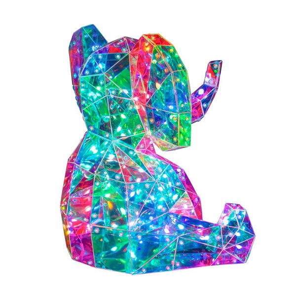 Hi-Line Gift Ltd 12-in H RGB Plastic USB-Powered LED Lighted Elephant