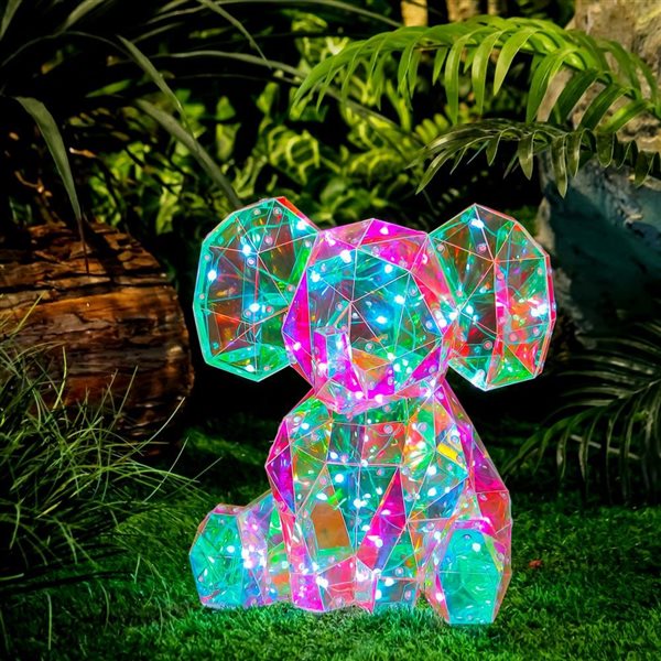 Hi-Line Gift Ltd 12-in H RGB Plastic USB-Powered LED Lighted Elephant