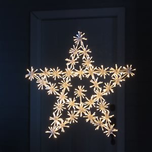 Étoile lumineuse Hi-Line Gift Ltd. 2 pi h. int./ext. à cadre en métal blanc avec 432 DEL chaudes