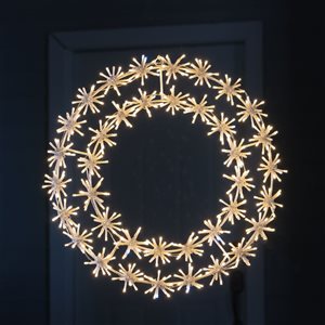 Guirlande illuminée de flocons de neige Hi-Line Gift Ltd. 2 pi diamètre à cadre en métal blanc int./ext. à 456 DEL cha…