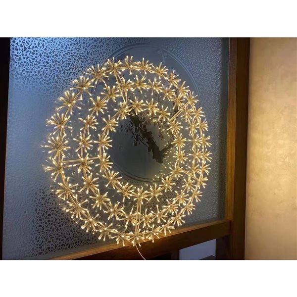 Guirlande illuminée de flocons de neige Hi-Line Gift Ltd. 2,7 pi diamètre à cadre en métal blanc int./ext. à 456 DEL c…