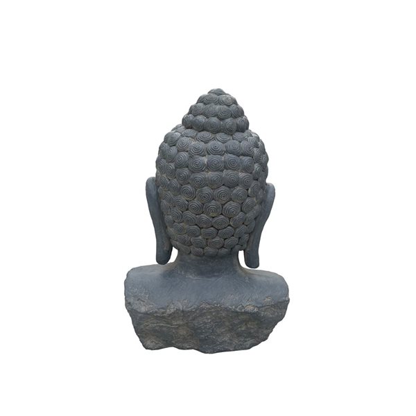 Hi-Line Gift Ltd 23-in Antique Grey Clay Indoor/Outdoor Zen Buddha Head Statue