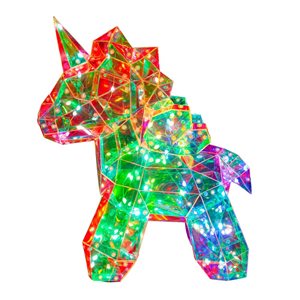 Hi-Line Gift Ltd 14-in H RGB Plastic USB-Powered LED Lighted Unicorn