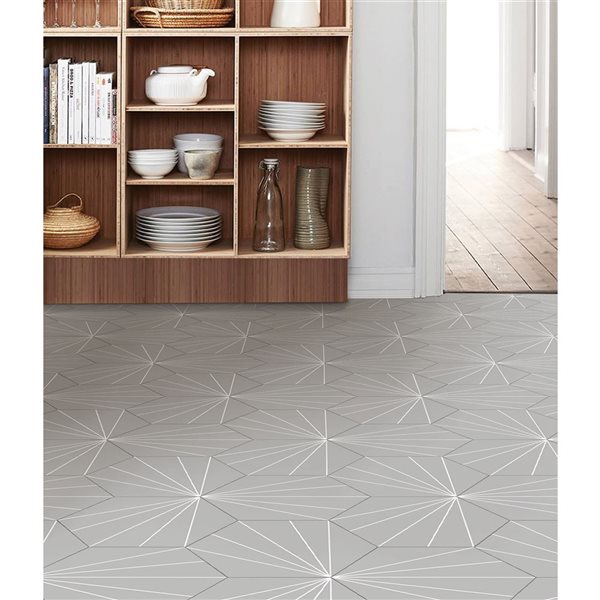 Carreaux de sol hexagonaux Vers par FloorPops autocollants