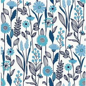 Papier peint pelable et autocollant Blue Jane par NuWallpaper