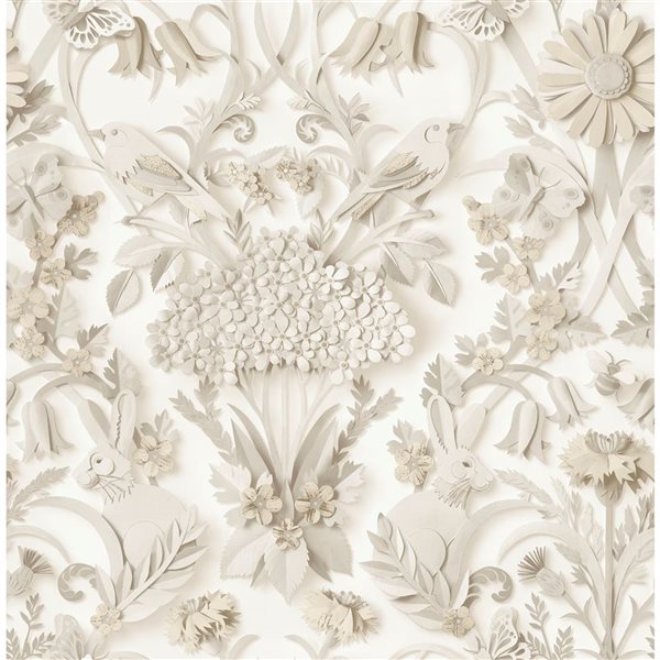 NuWallpaper Taupe Eloise Peel and Stick Wallpaper