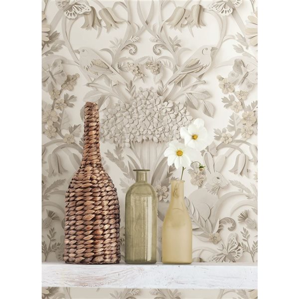 NuWallpaper Taupe Eloise Peel and Stick Wallpaper