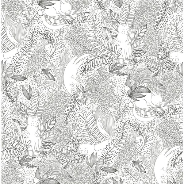 NuWallpaper Botanical Black Gato Garden Novelty Peel and Stick Wallpaper