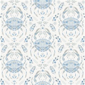 Papier peint pelable et autocollant Shellby par NuWallpaper bleu