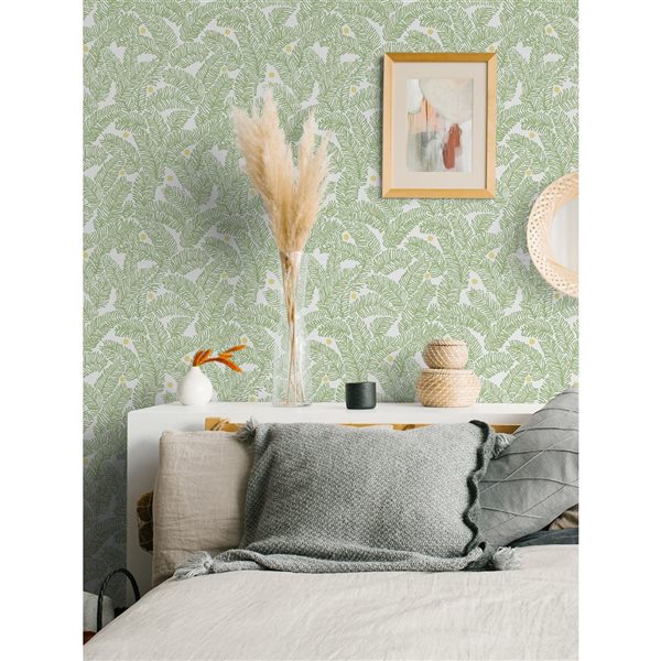 Papier Peint autocollant Fernanda par NuWallpaper vert