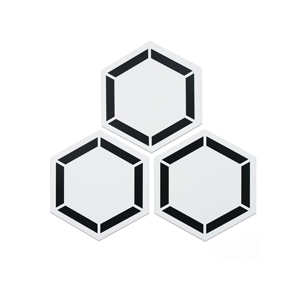 Carreaux de sol hexagonaux Coltrane par FloorPops autocollants