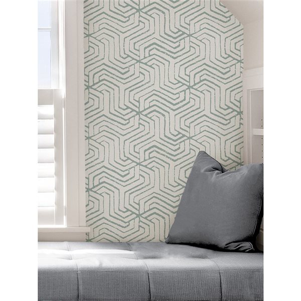 NuWallpaper Sage Farrow Peel and Stick Wallpaper