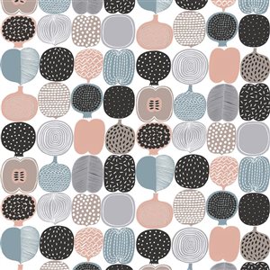 Papier peint autocollant Kompotti par NuWallpaper rose et gris