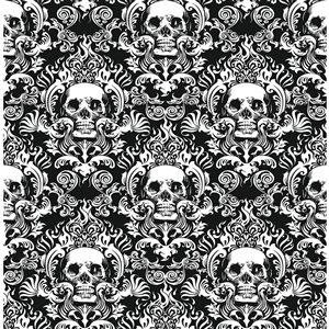 NuWallpaper Skulls Black Fieri Novelty Peel and Stick Wallpaper