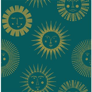 Papier Peint autocollant Peeling Konark Teal par NuWallpaper