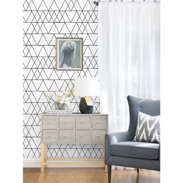 Papier peint pelable et autocollant Harris par NuWallpaper noir