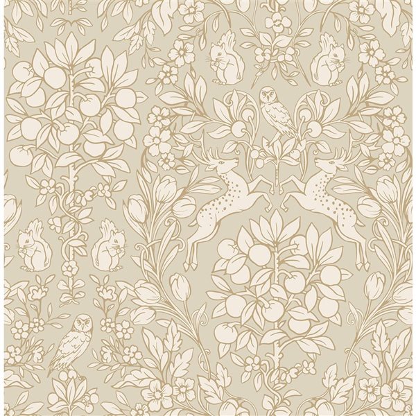 NuWallpaper Taupe Enchanted Peel and Stick Wallpaper