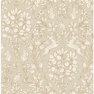 NuWallpaper Taupe Enchanted Peel and Stick Wallpaper