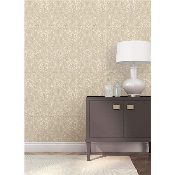 NuWallpaper Taupe Enchanted Peel and Stick Wallpaper