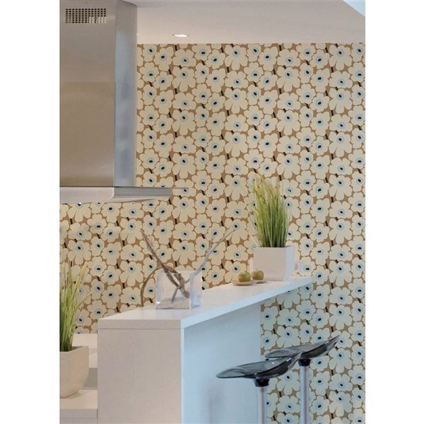 Papier Peint autocollant Pieni Unikko par NuWallpaper beige