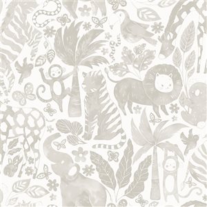 NuWallpaper Sweet Safari Taupe Peel and Stick Wallpaper