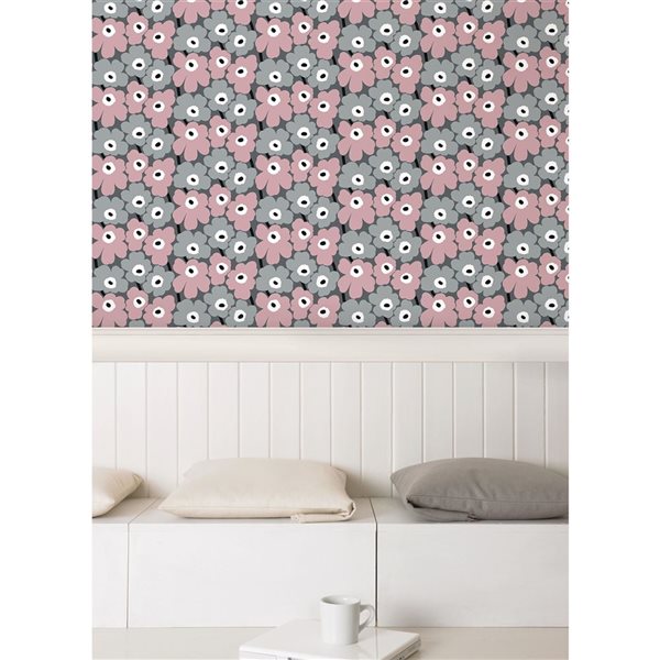 NuWallpaper Pink Pieni Unikko Peel and Stick Wallpaper