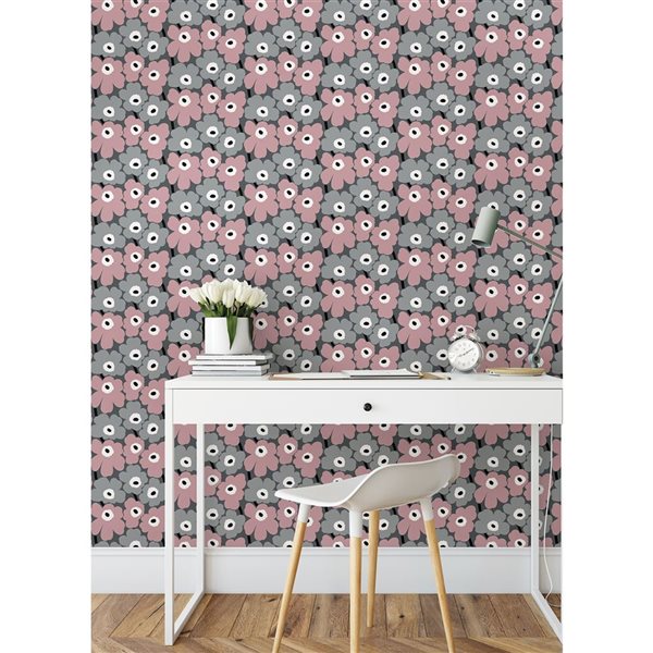 NuWallpaper Pink Pieni Unikko Peel and Stick Wallpaper