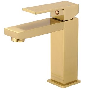 Single Hole Single-Handle Bathroom Faucet in Brushed Gold