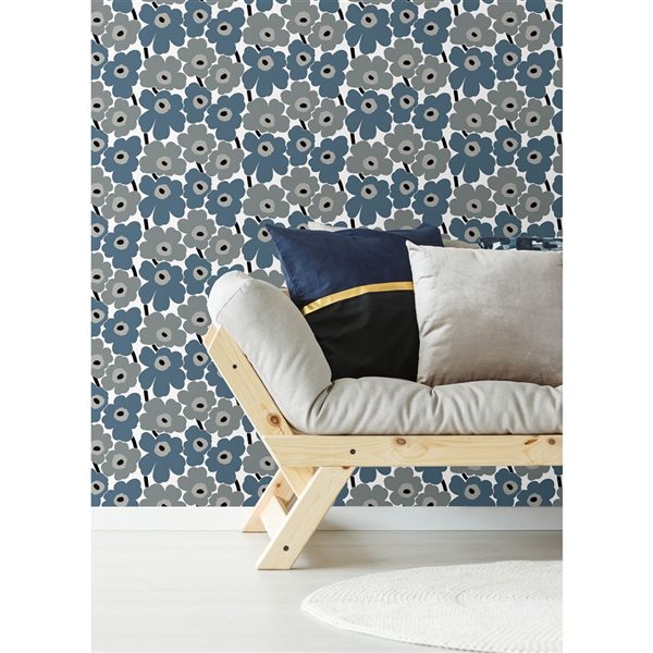 Papier autocollant peint Pieni Unikko par NuWallpaper gris