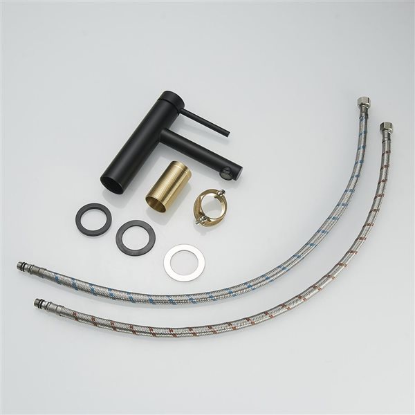 BWE Single Hole Single-Handle Bathroom Sink Faucet in Matte Black