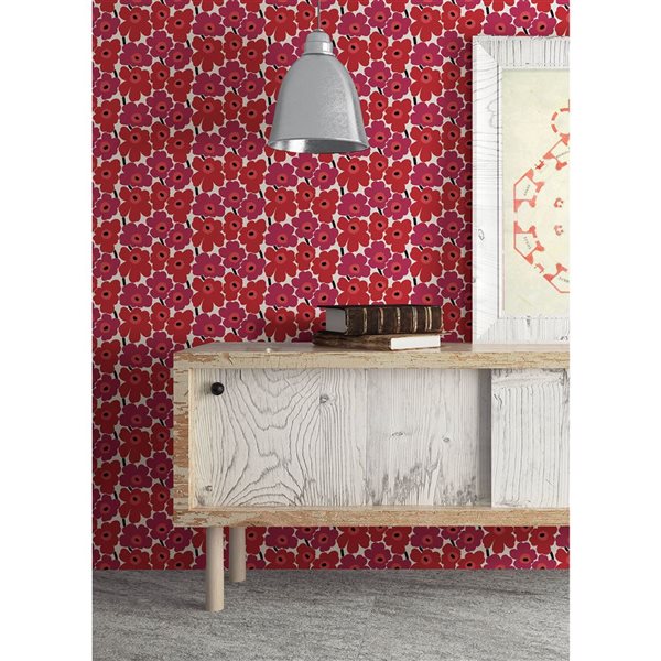 NuWallpaper Red Pieni Unikko Peel and Stick Wallpaper