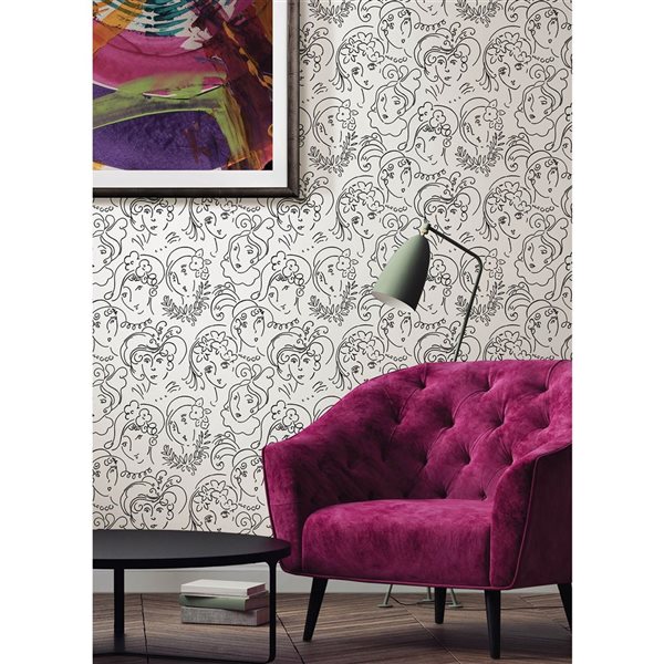 Papier peint autocollant Ladies Who Lunch par NuWallpaper noir